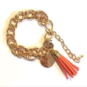 Marley Lilly  Monogrammed Orange & Gold Bracelet